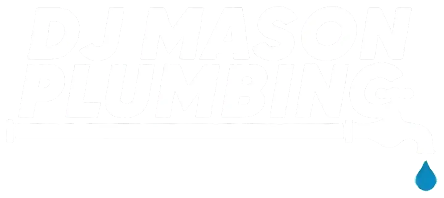 DJ Mason Plumbing white logo