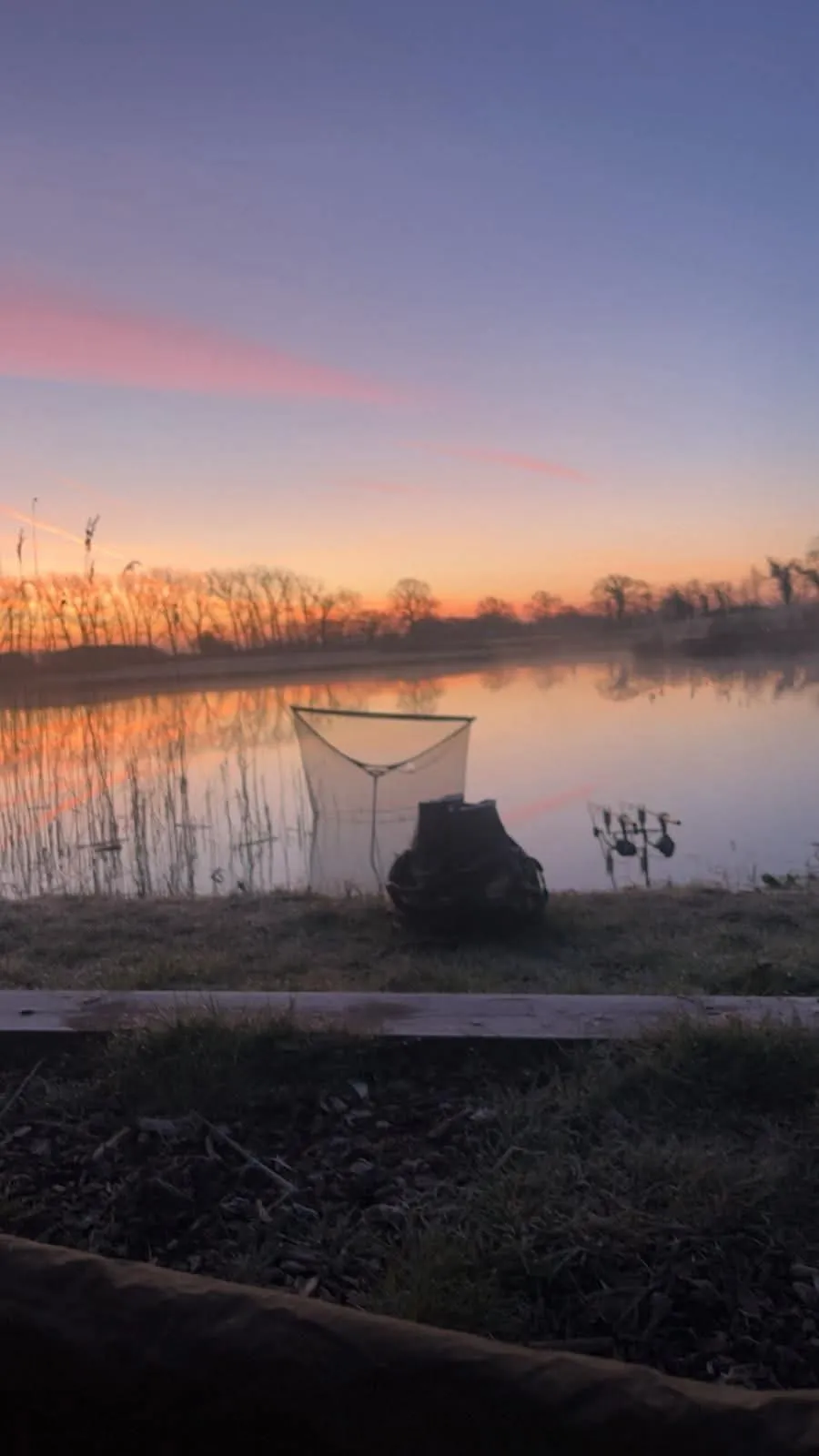 Sunset by lake