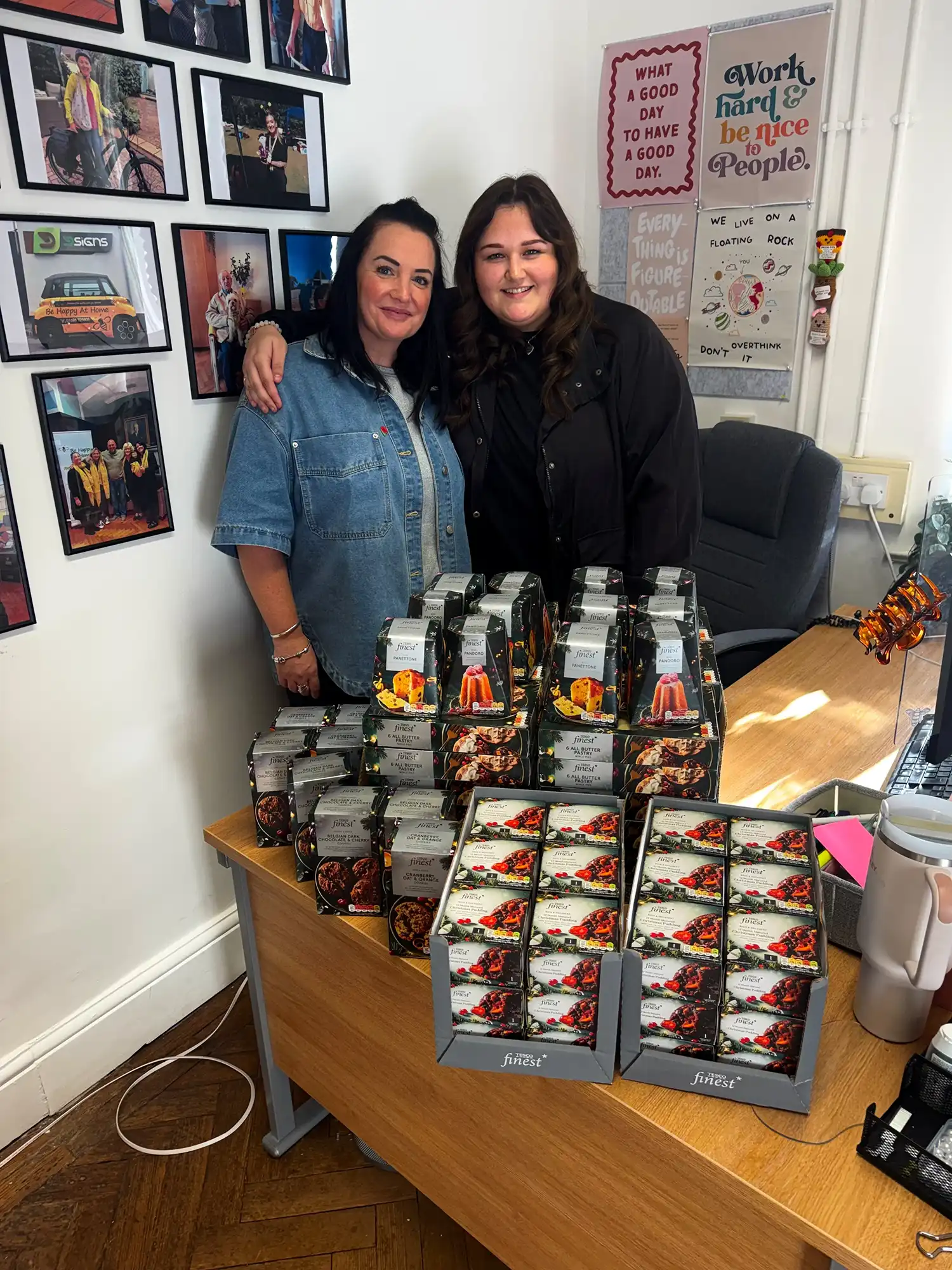 2 women with products on the table