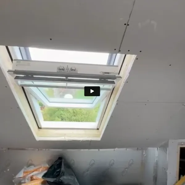A room that has a skylight in it.