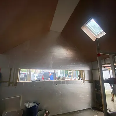 A room that has a skylight in it.