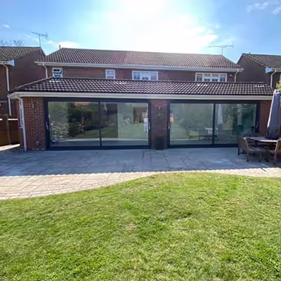A house with a patio and a patio area.