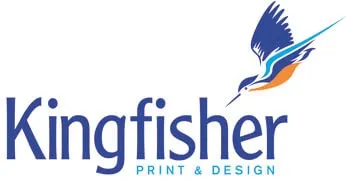 The kingfisher print and design logo.