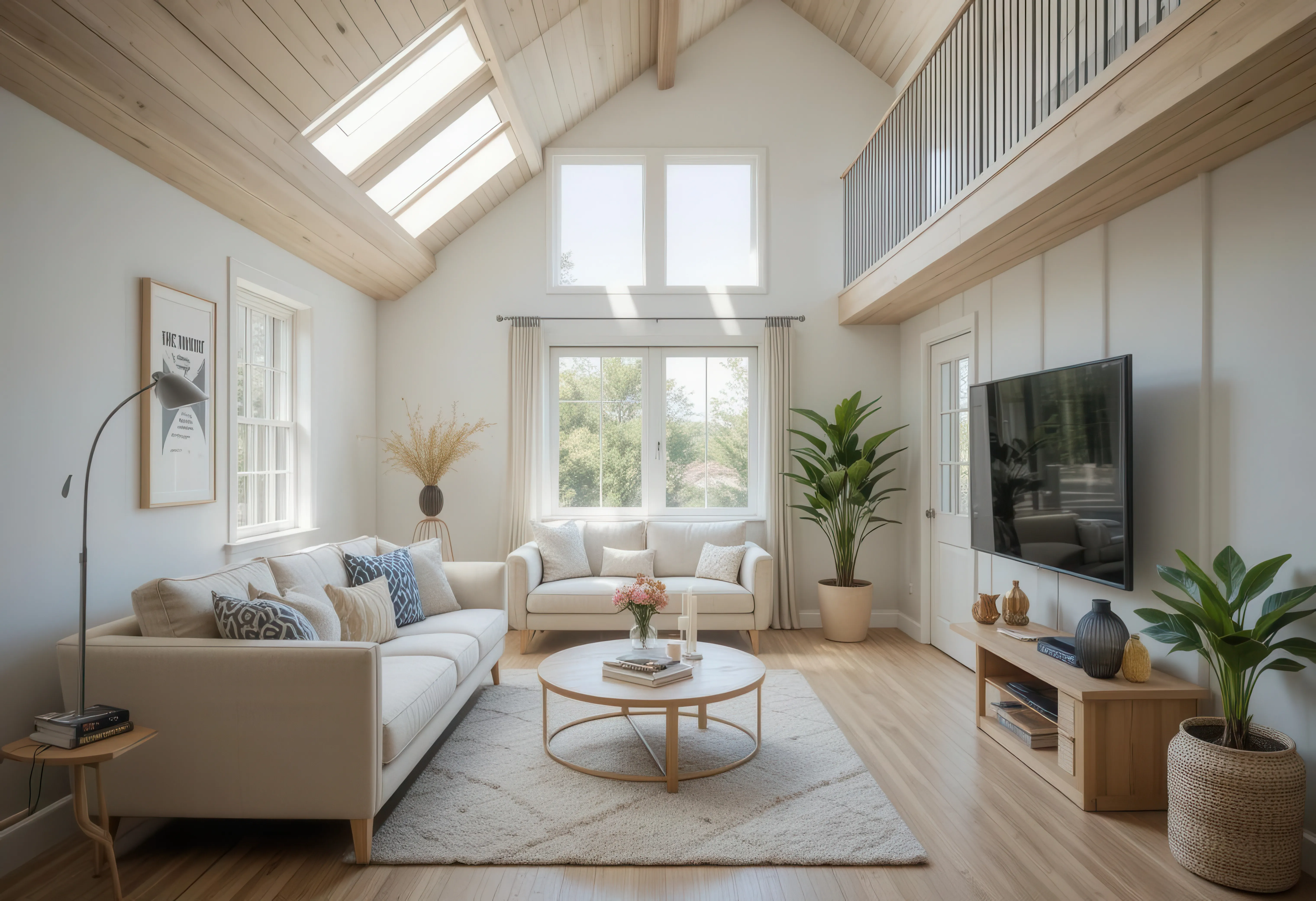 A living room filled with furniture and a flat screen tv.