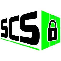 the logo for scs container storage